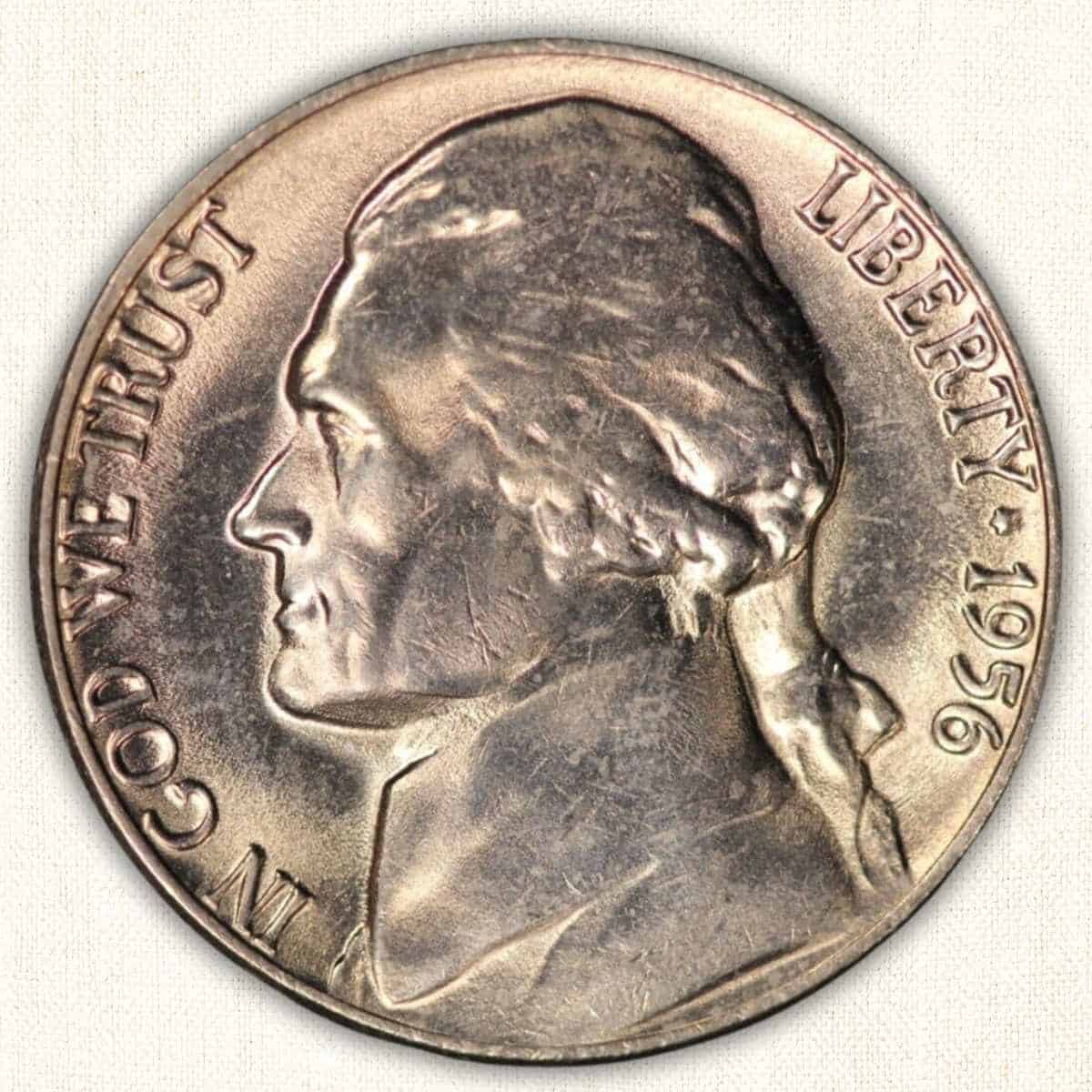 1956 Jefferson Nickel oberse elements