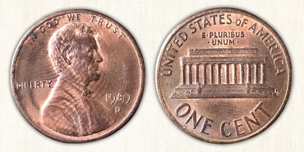 1989-D Lincoln Cent with Double Die Error
