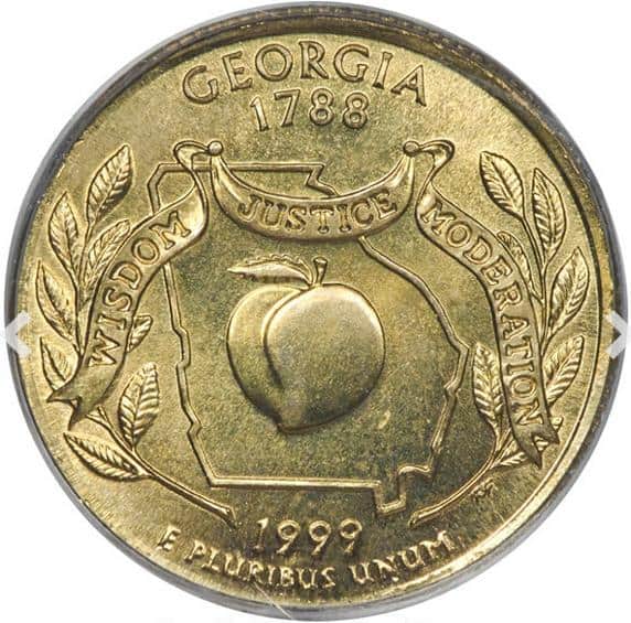 1999-P Georgia Quarter Struck on an Experimental Quarter