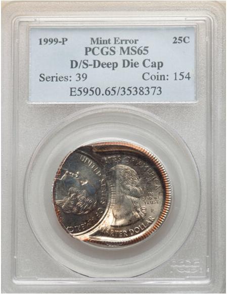 1999-P Georgia Quarter with Double Struck and Deep Die Cap Errors