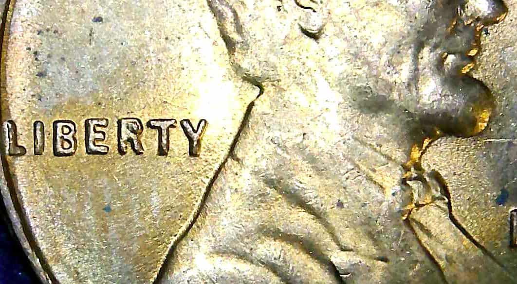 Filled “R” Obverse Die Chip - RD 1954 D Wheat Cent
