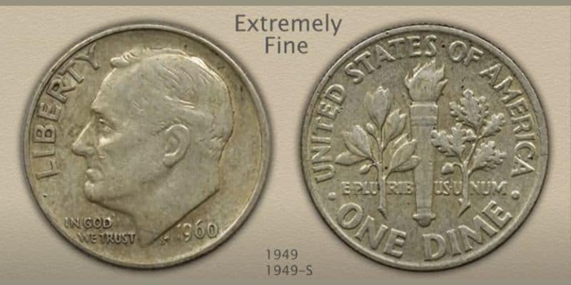 Grading 1957 Roosevelt Dime Extremely Fine State