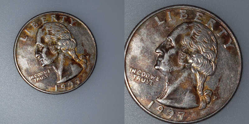 Improperly Annealed Obverse Mint Error - 1997 P Quarter