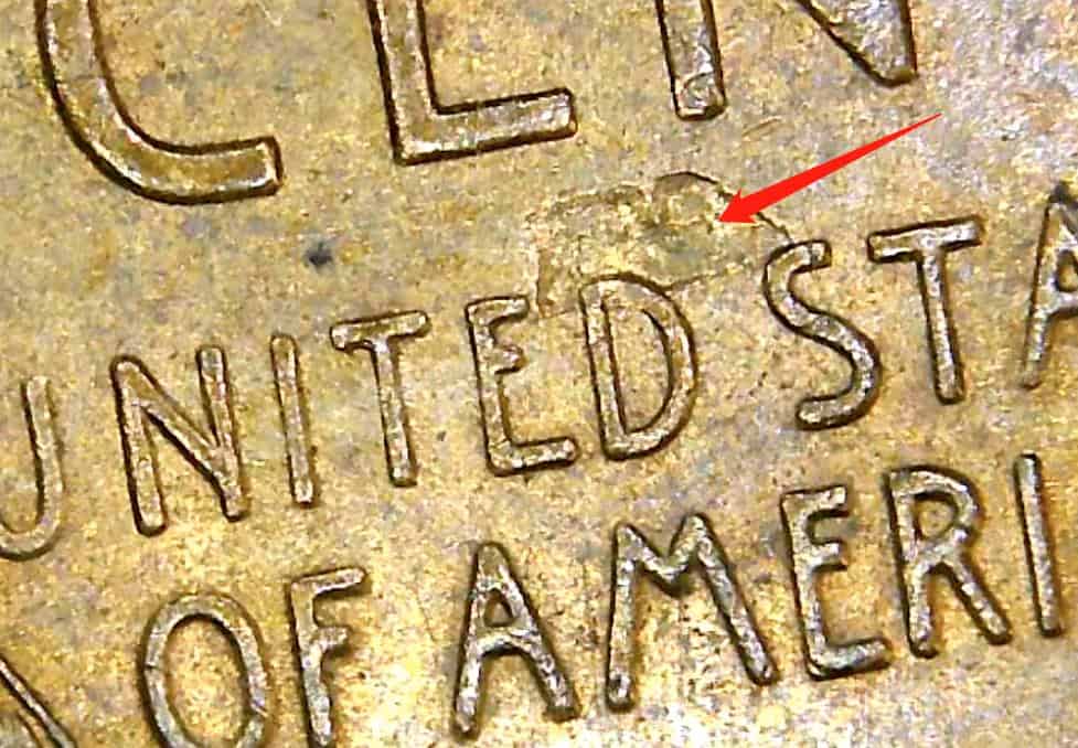 Lamination Loss Mint Error - BN 1954 S Wheat Cent