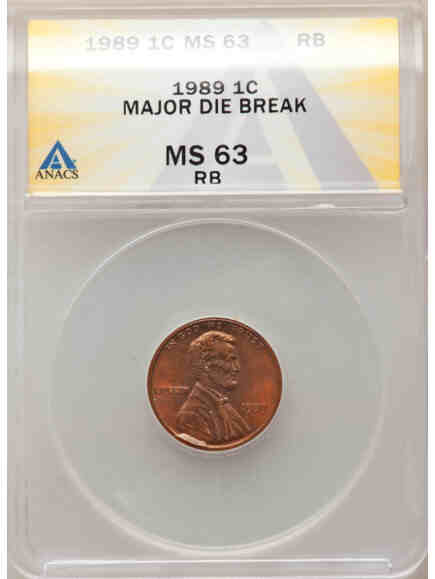 rare 1989-P Penny with Major Die Break value