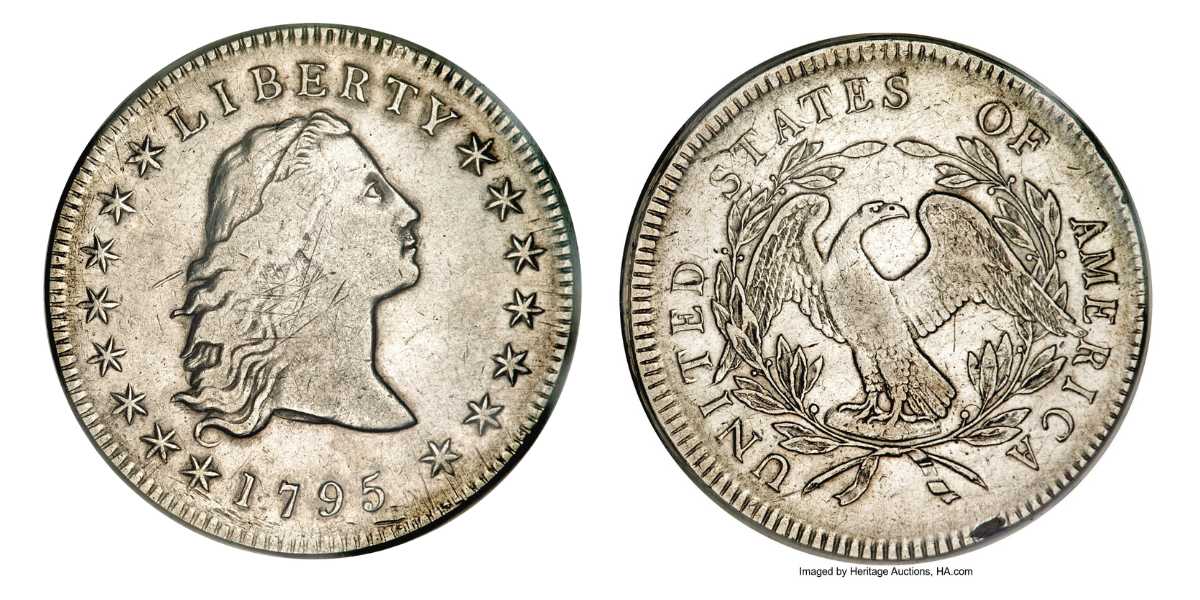 1795 Flowing Hair Silver Dollar with Planchet defect