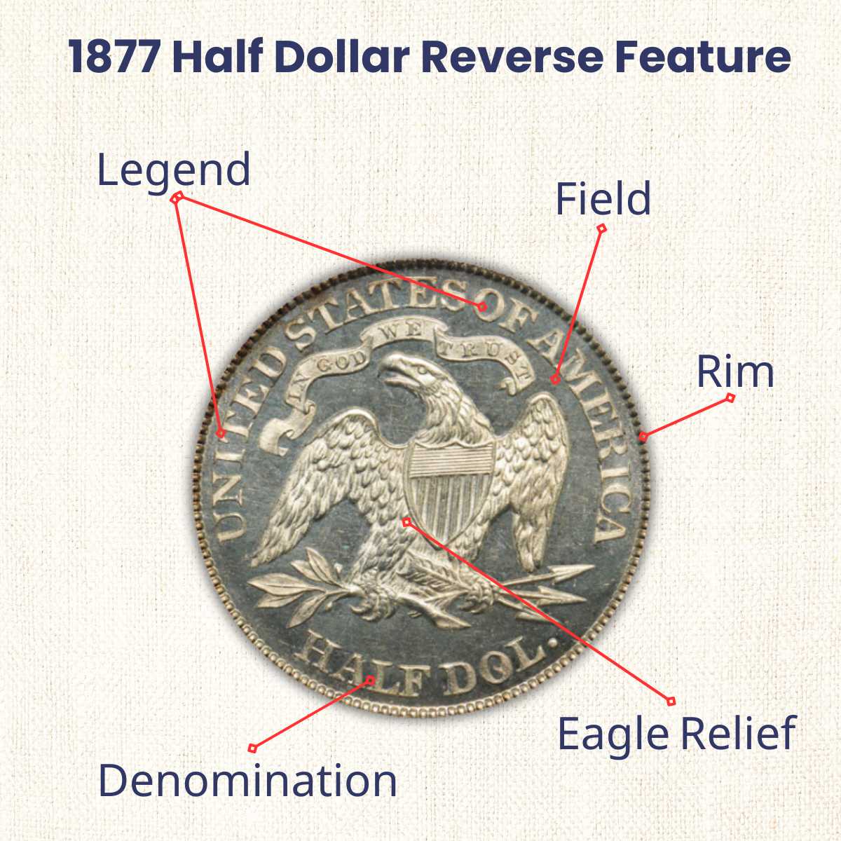 1877 Half Dollar Reverse Design and Features