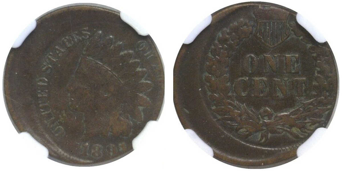1891 Indian Head Off-Center Strike Error Coin