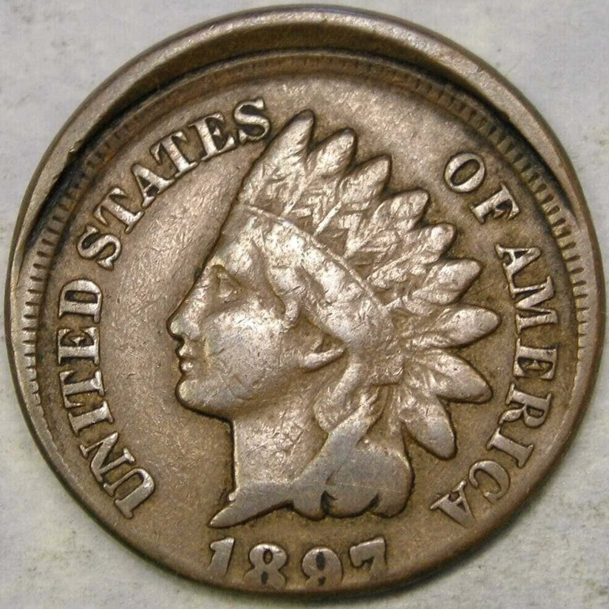 1897 Penny Off-Center Error