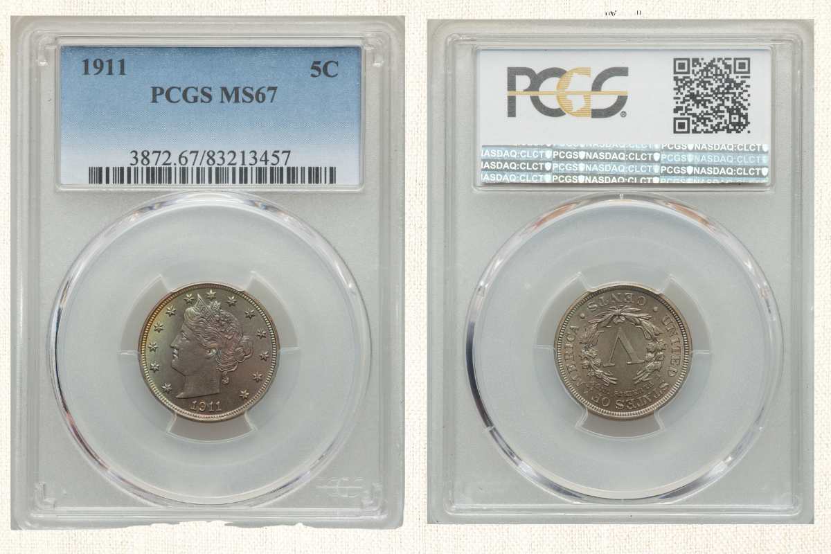 1911 Liberty Nickel with Colorful Metal Oxidation