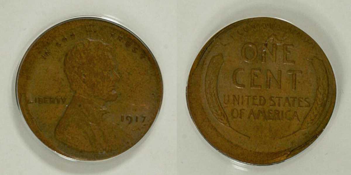 1917-P Penny with Broadstrike Error