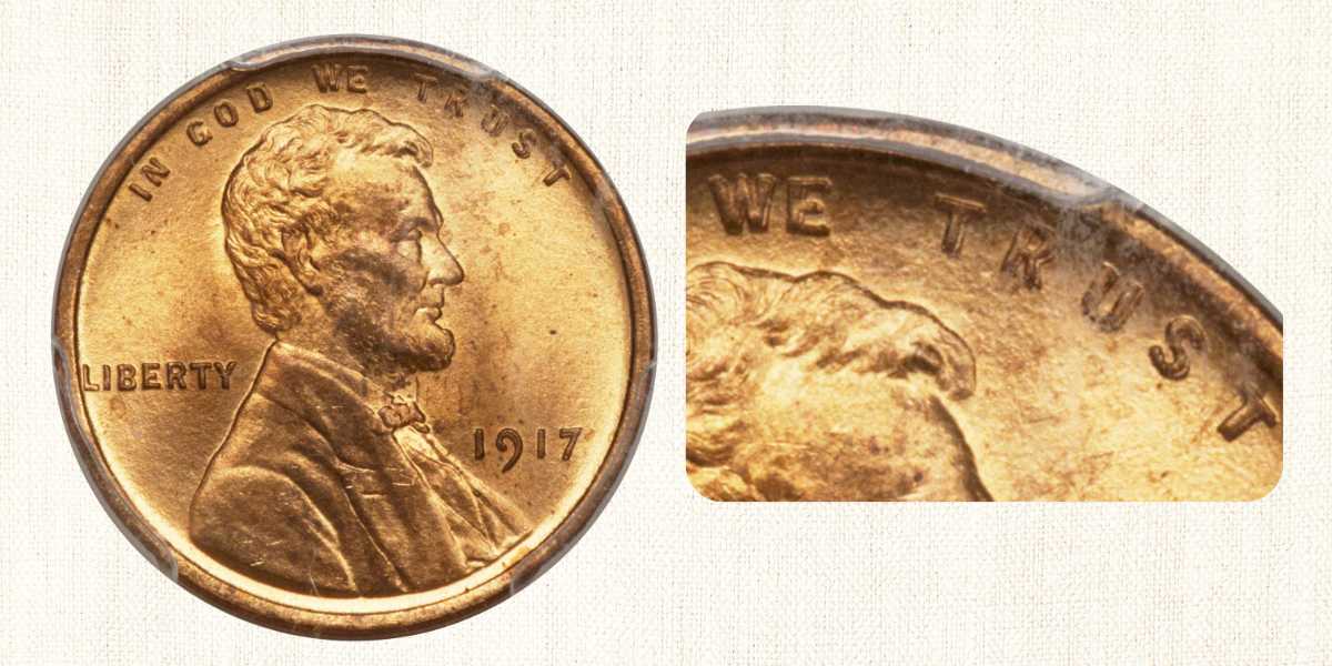 1917-P Penny with Double Die Obverse (DDO) Error