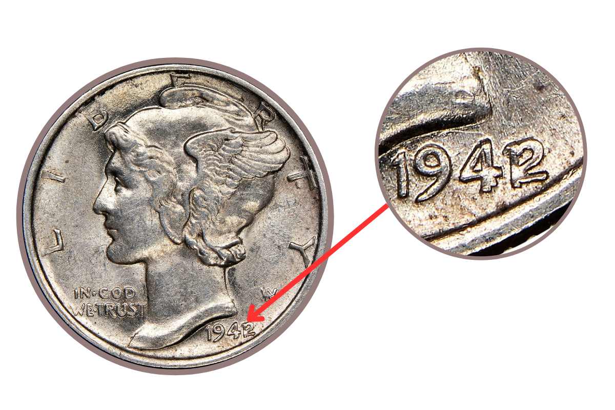 1942-1 Mercury Dime Key Date Mint Error