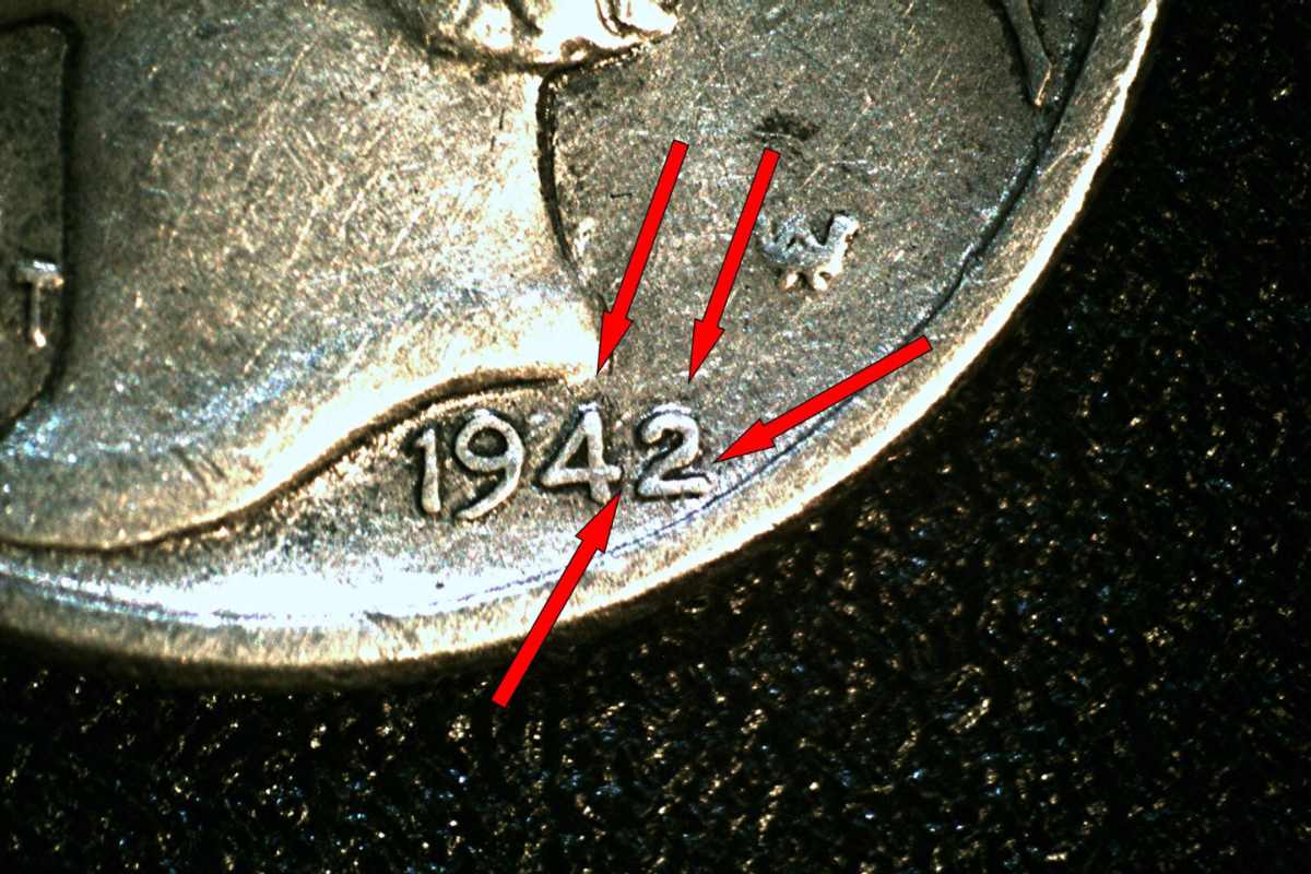 1942 double date Liberty Dime Date and Serif Missing Error