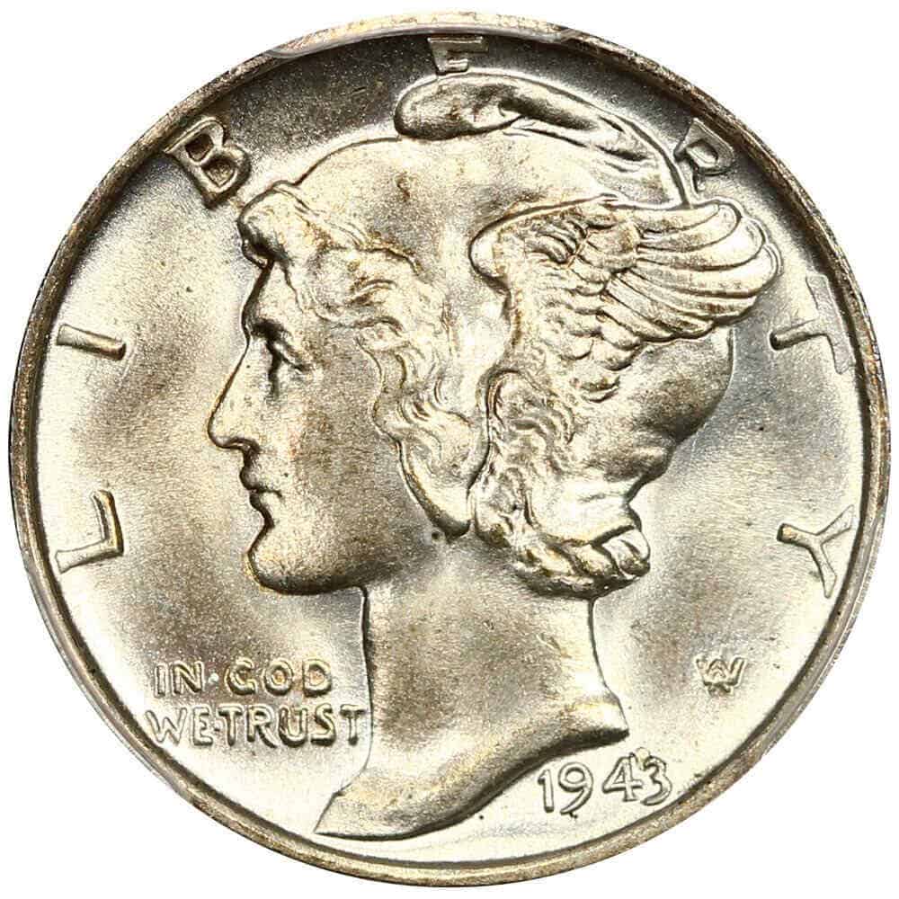 1943-S Dime with Trumpet Tail Mintmark