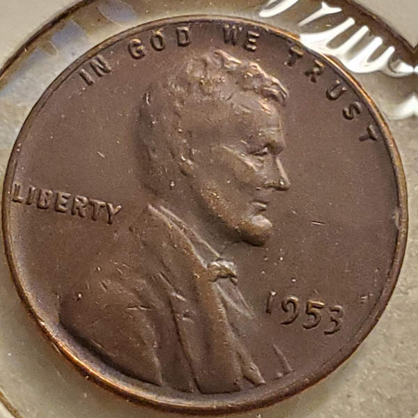 1953-P Lincoln Wheat Cent with Filled Die Error