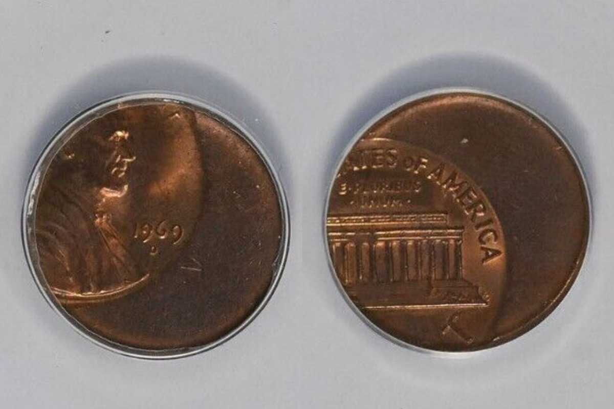 1969 D Penny with Struck 40% Off Center Error