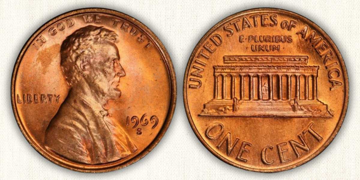 1969-S Penny Double Die Obverse value