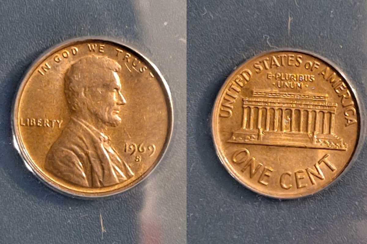 1969 S Penny with Struck Through Grease Error