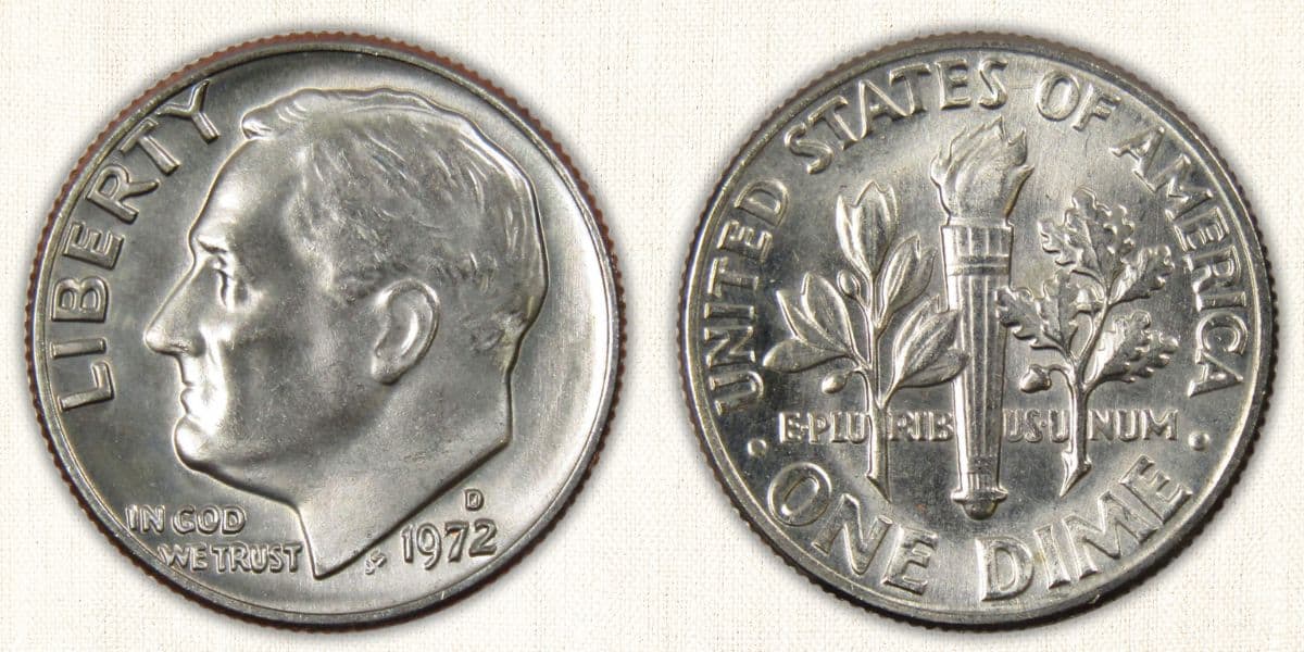 1972 Roosevelt Dime value