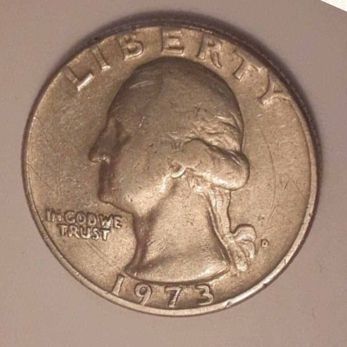 1973 D Quarter Liberty On Line Error