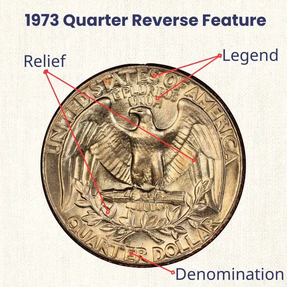 1973 Washington Quarter reverse feature