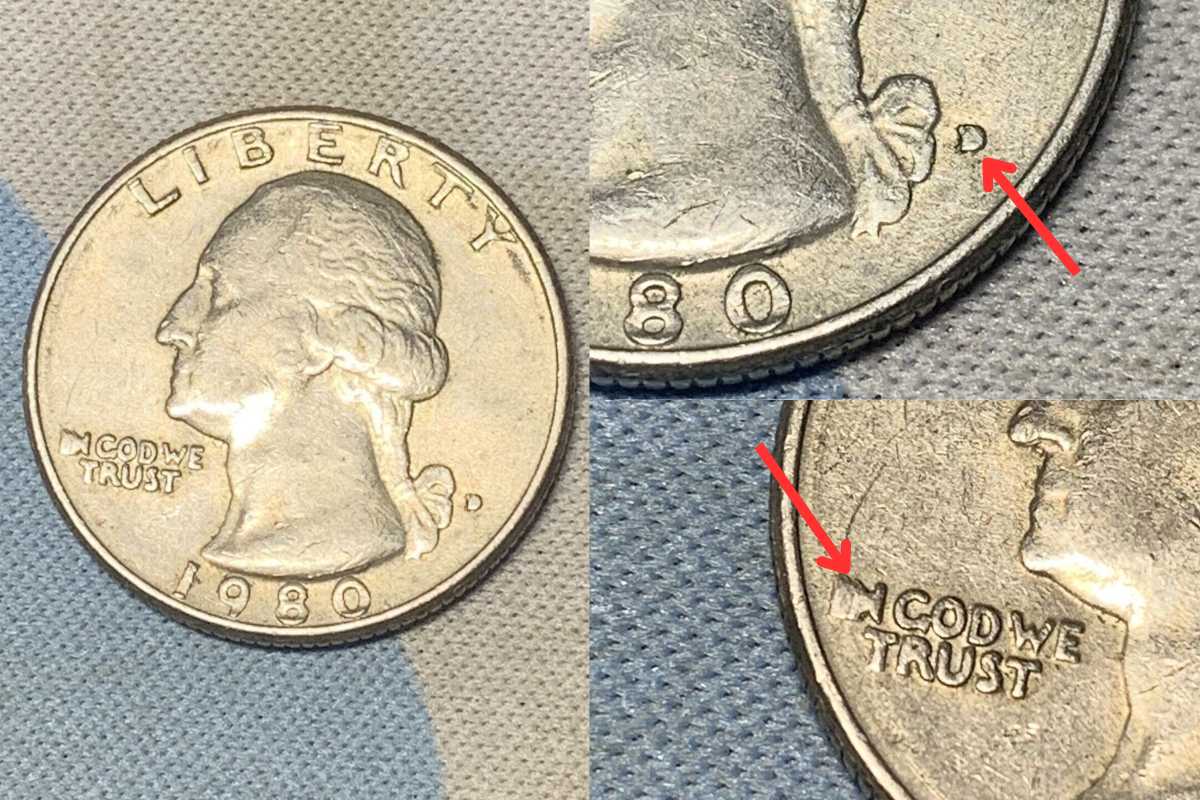 1980-D Washington Quarter Filled Mint Mark