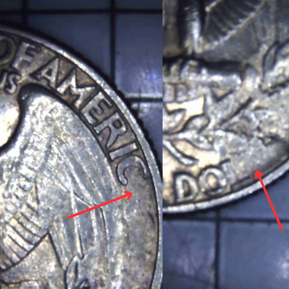 1986 P Quarter with Missing letters in reverse Error