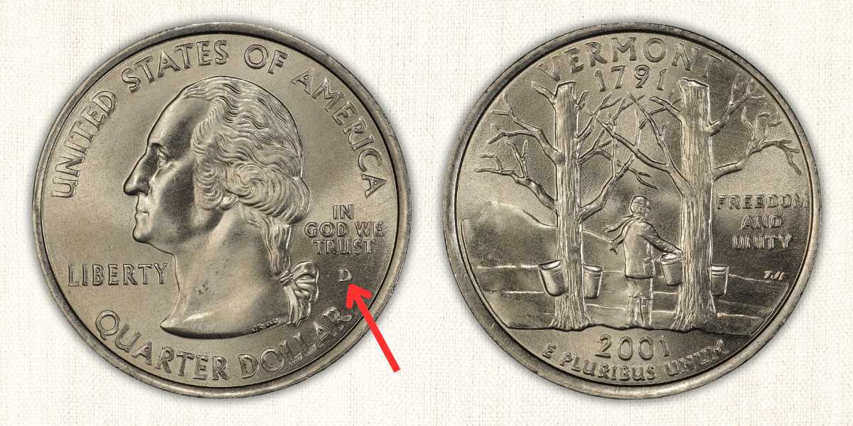 2001-D Vermont Quarter Value