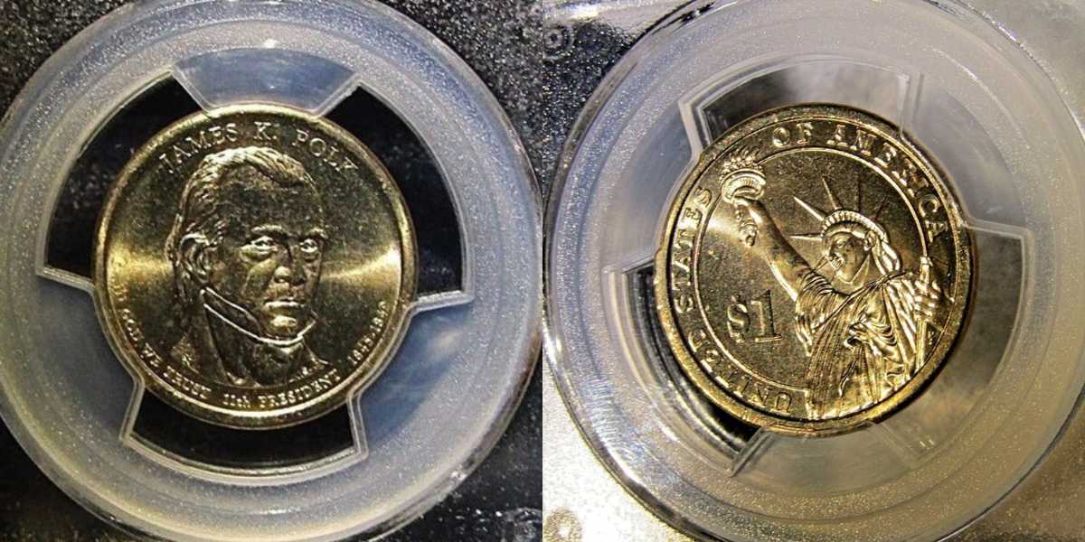 2009-P James K. Polk Dollar Coin with Partial Edge Lettering