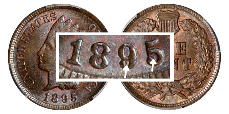 1895 BN Indian Head Cent error coins