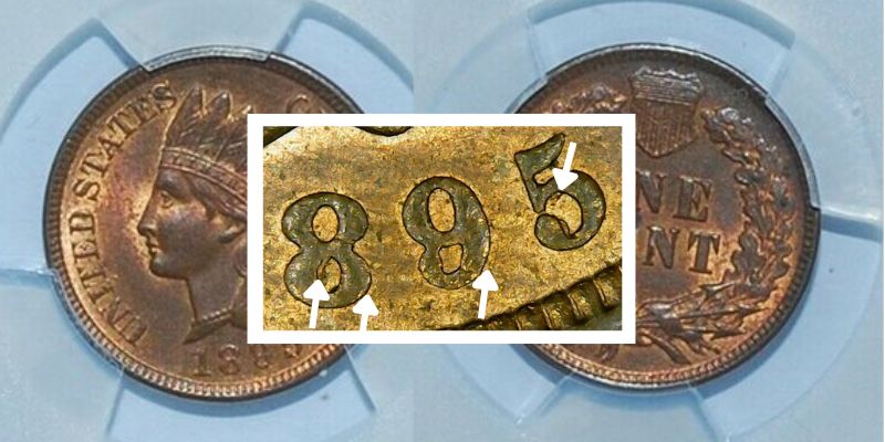 1895 RB Indian Cent with RPD value