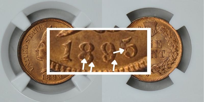 1895 RD Indian Cent error coin value