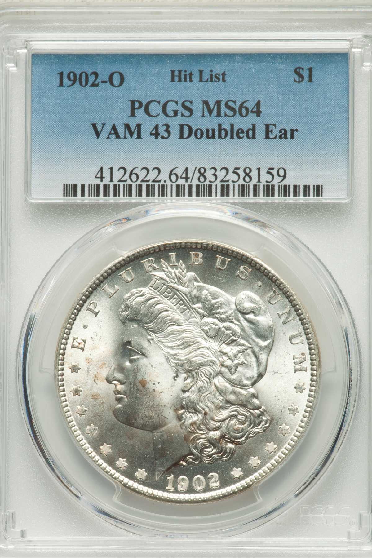 1902-O Silver Dollar with Double Ear value