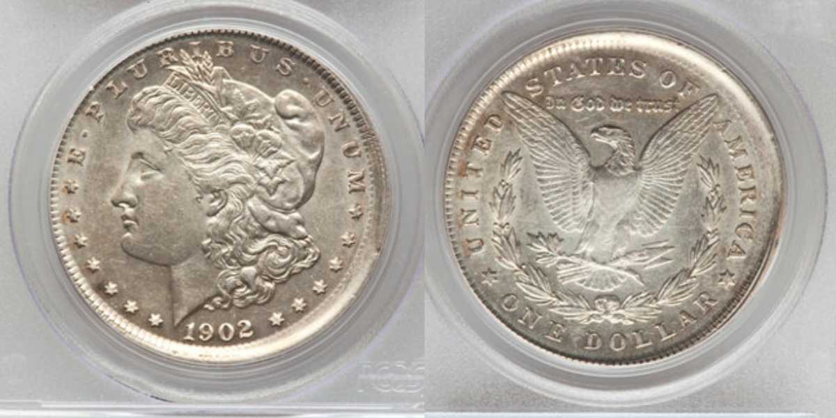 1902-P Silver Dollar Struck 5% Off Center