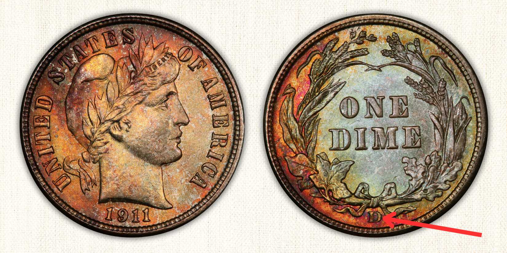 1911-D Barber Dime Value