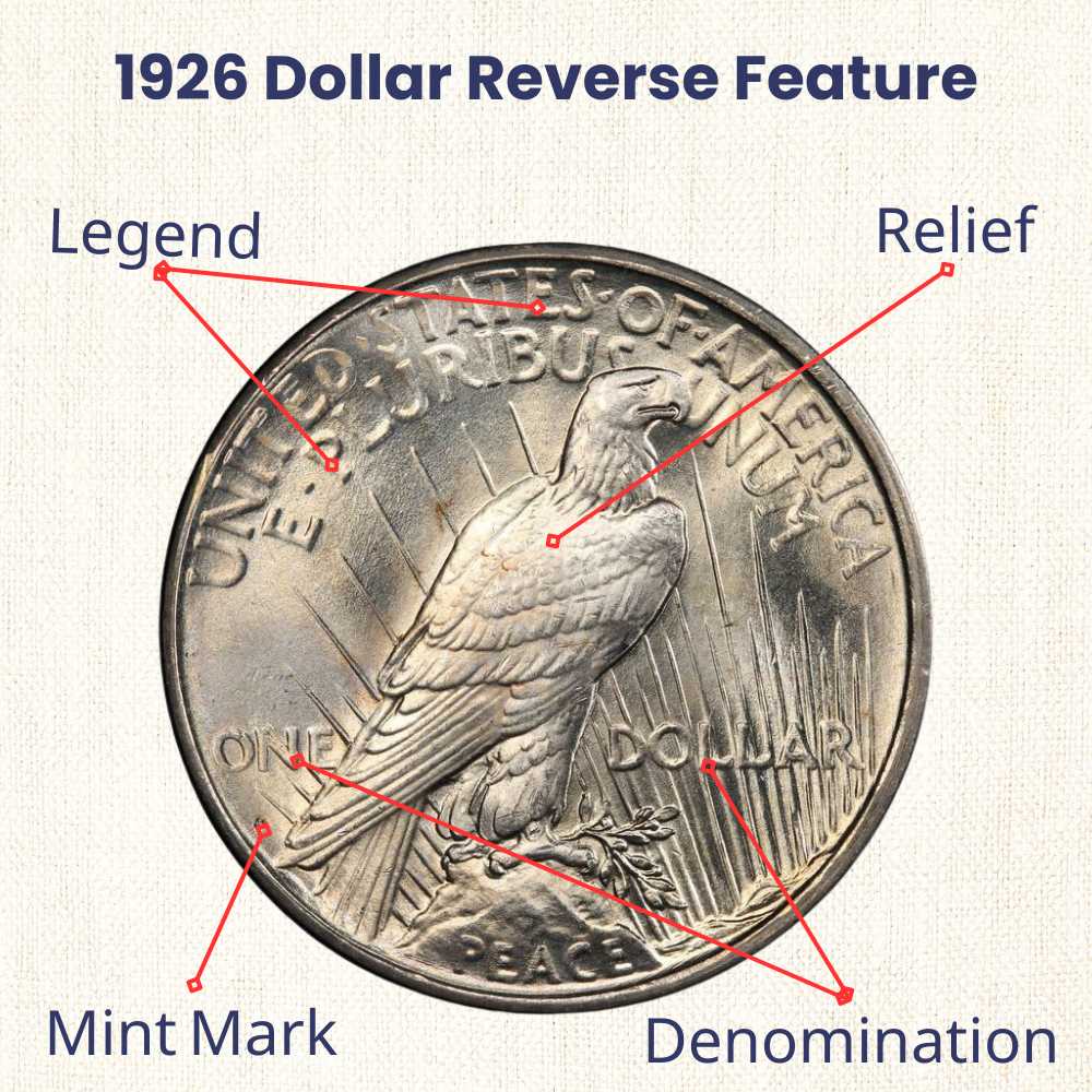 1926 Peace Dollar reverse feature
