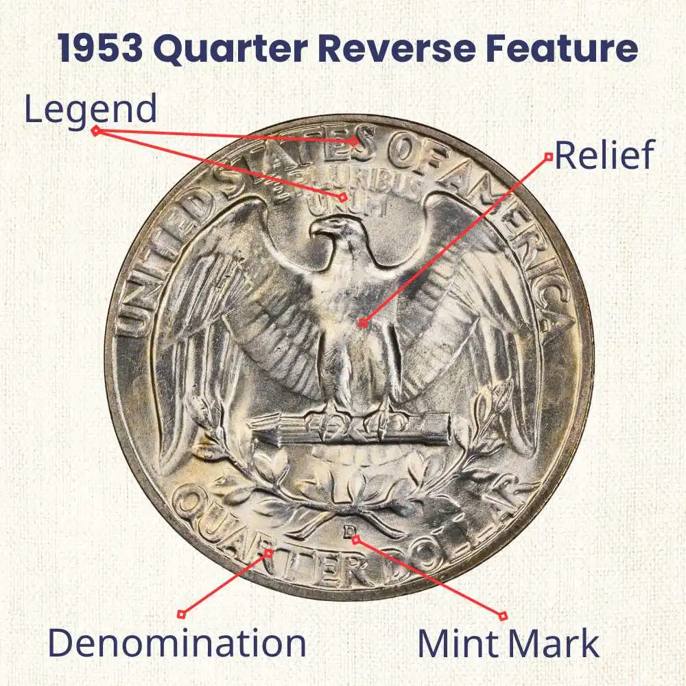 1953 quarter reverse feature