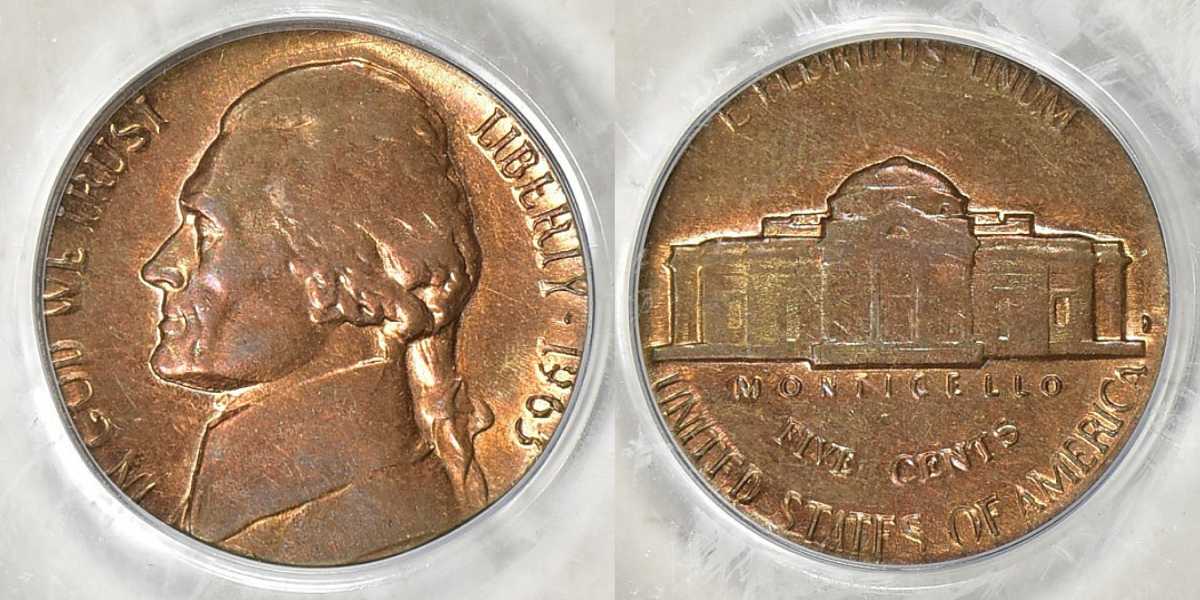 1963-D Nickel Struck on a Penny Planchet value