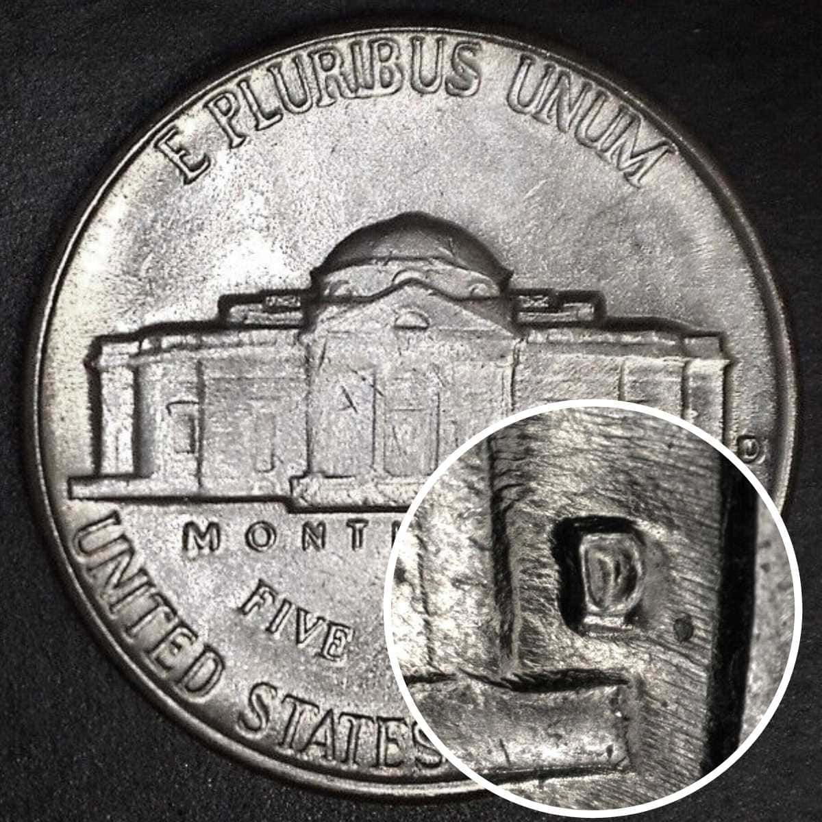 1963-DD Nickel with Repunched Mint Mark (RPM)