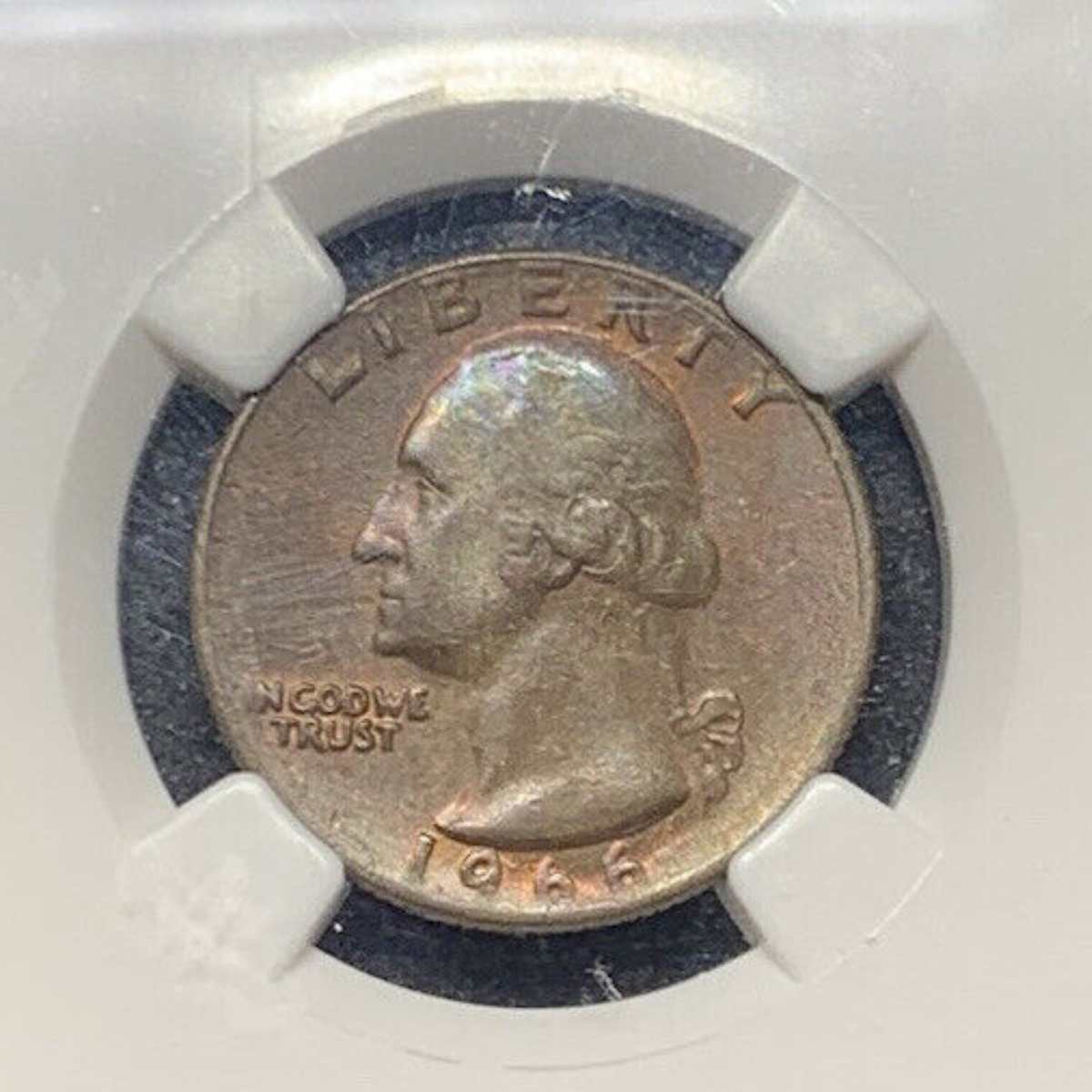1966 Obverse Clad Layer Missing Quarter