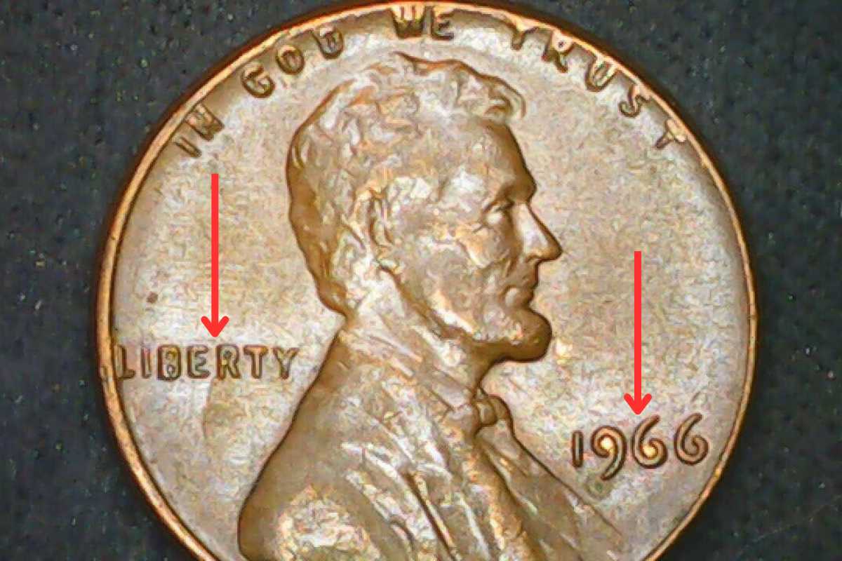 1966 Penny Doubling on Obverse Error