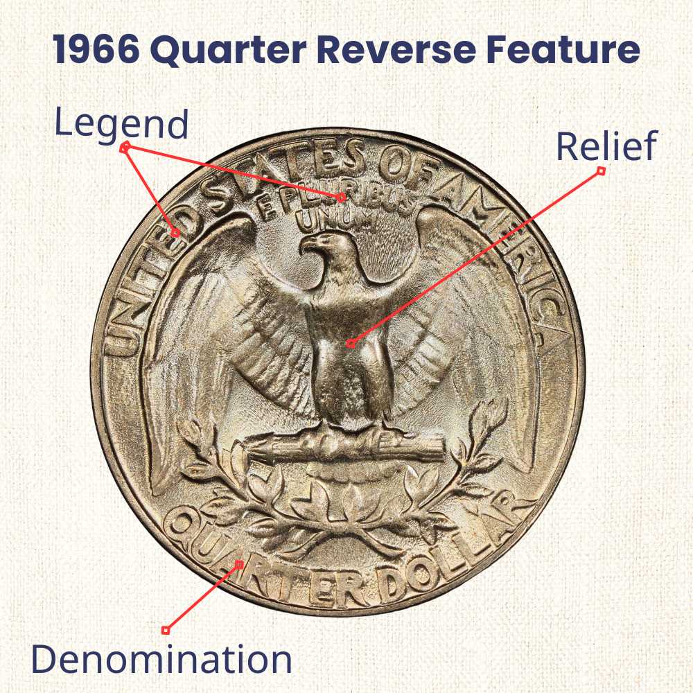 1966 Washington Quarter reverse feature