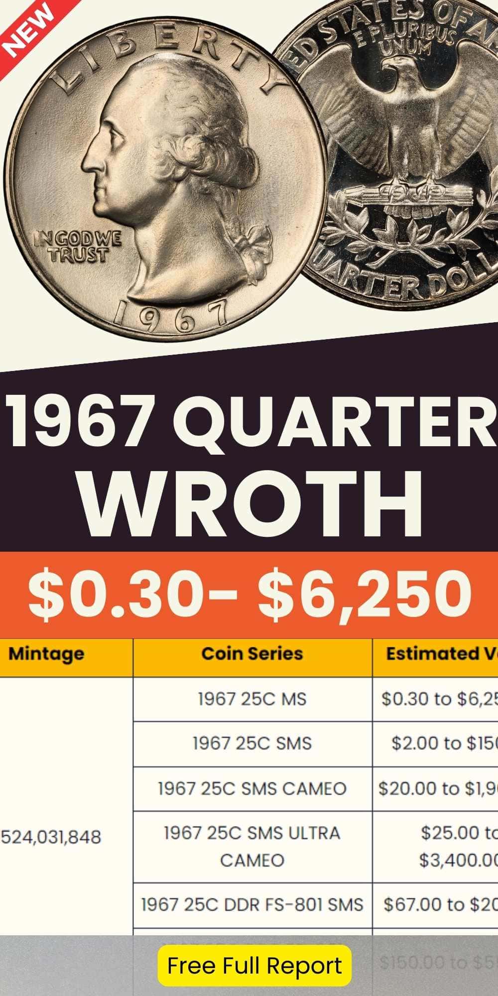 1967 Quarter Value chart