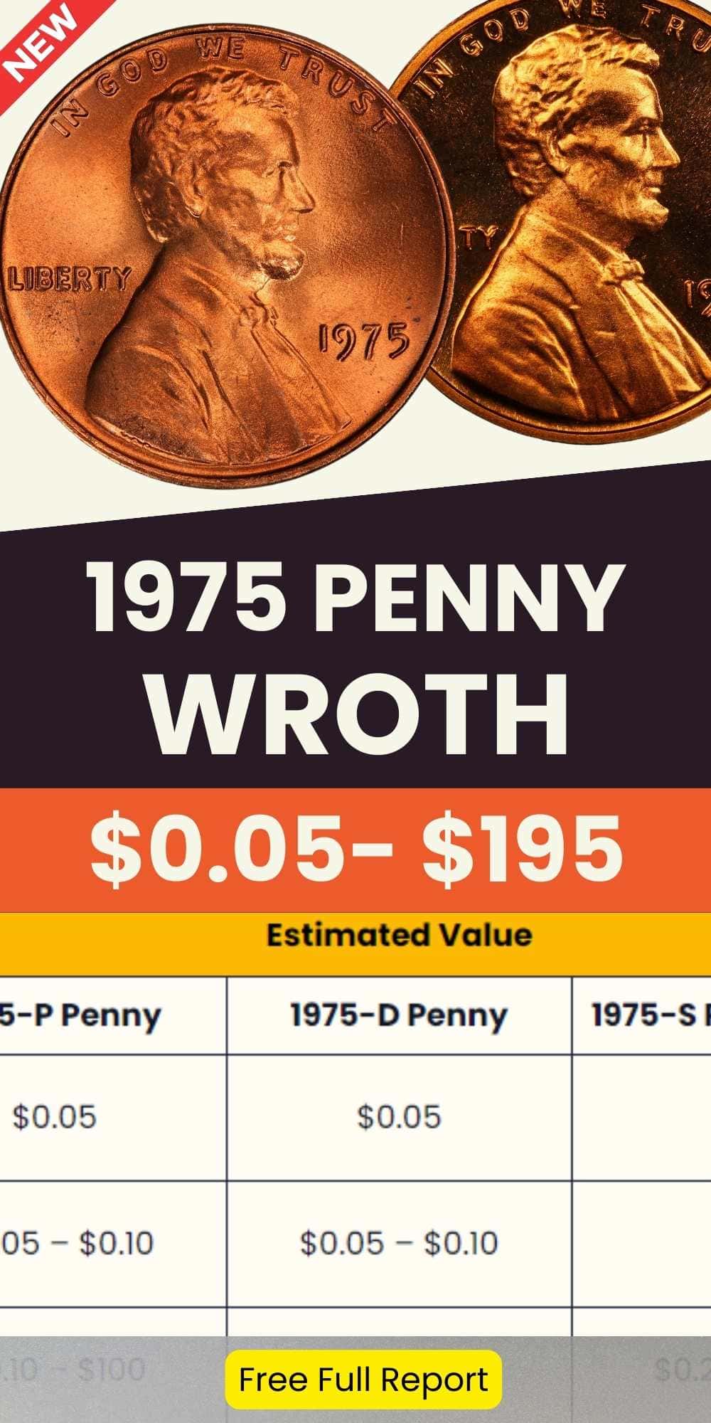 1975 Penny Value chart