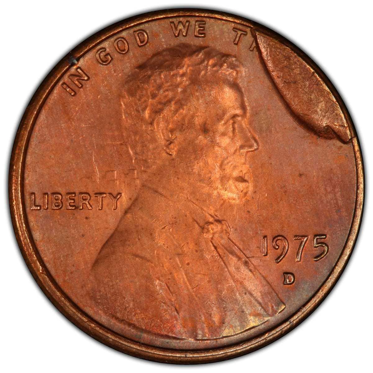 1975 penny Die Break Errors