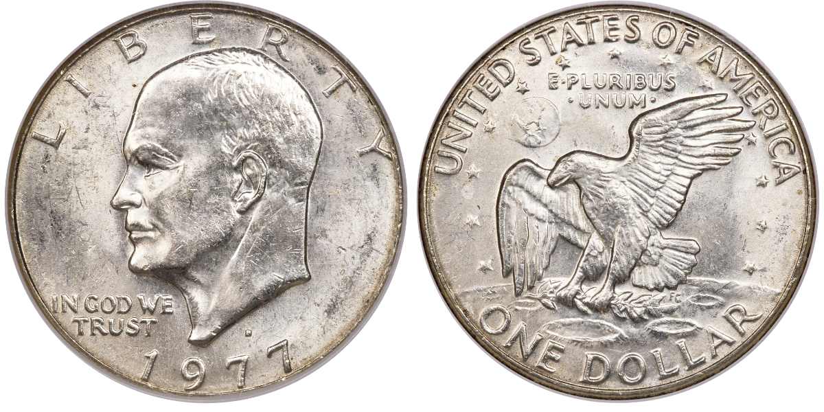 1977-D $1 Eisenhower Dollar Struck on Silver Planchet