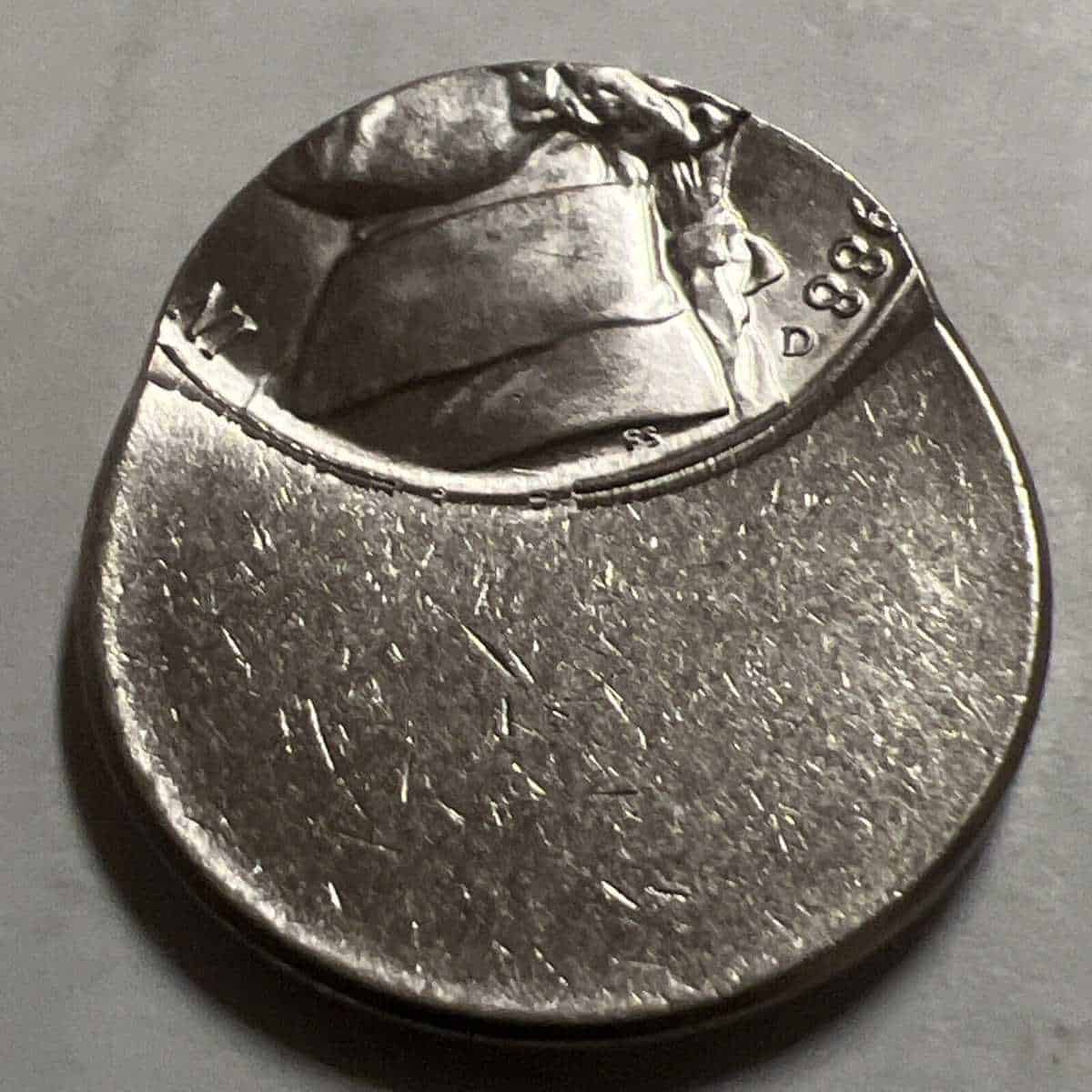 1988 D Jefferson Nickel Off Center Mint Error