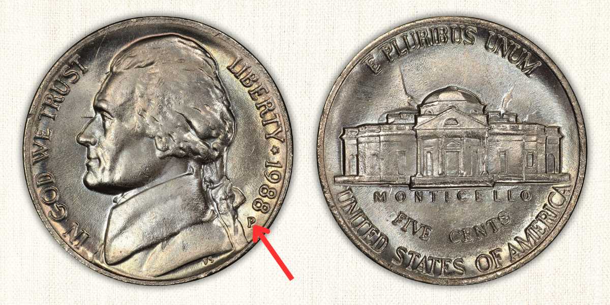 1988 P Nickel Value
