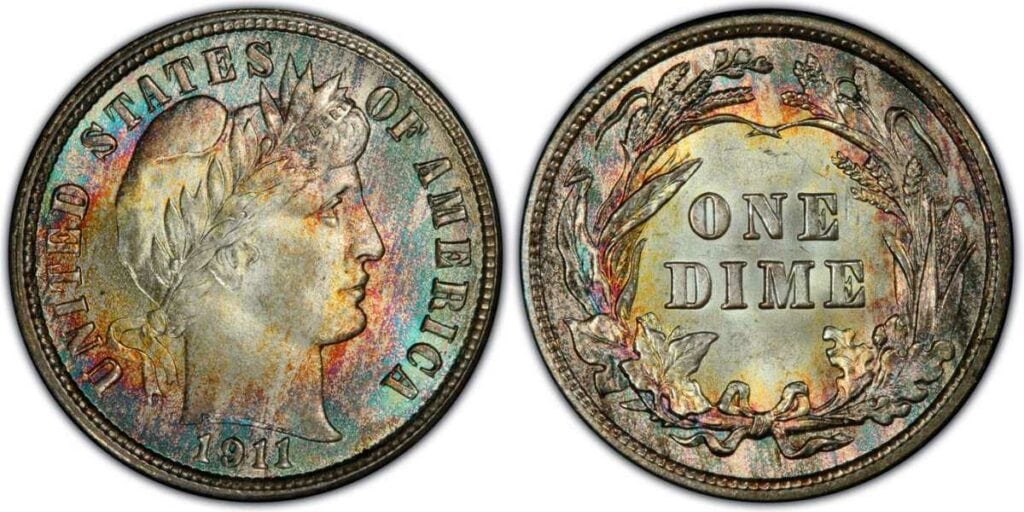 how much is a 1911 dime worth